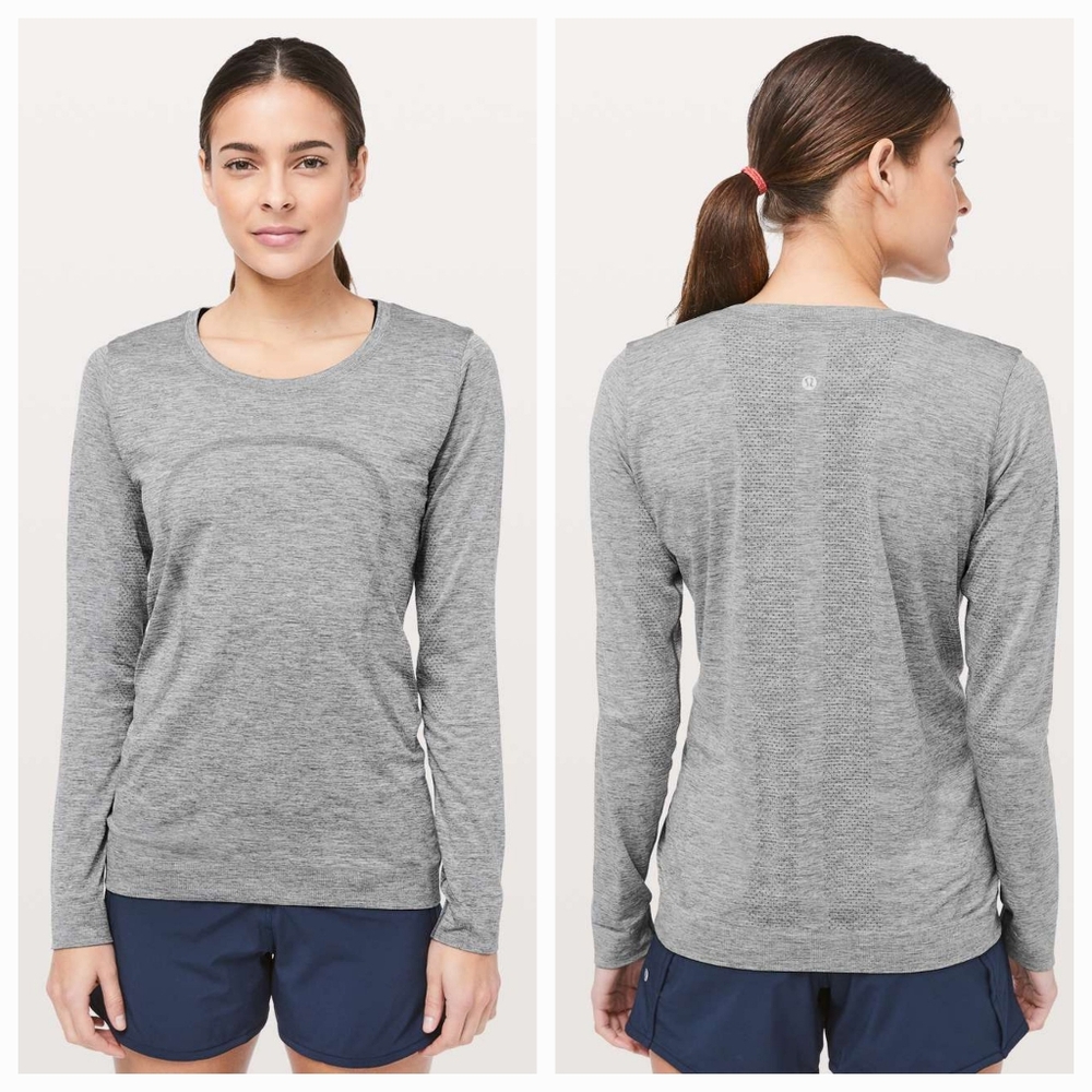 Lululemon Swiftly Tech Long Sleeve Relaxed Fit Color Grey Size 12